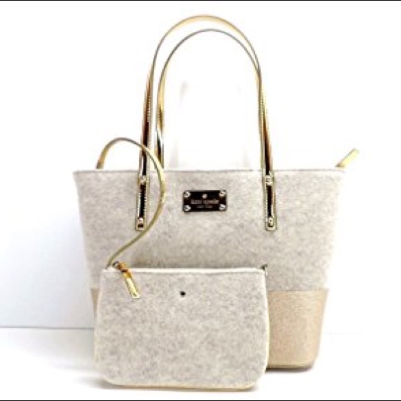SALE Kate Spade frosted felt harmony tote&wristlet - Picture 7 of 7