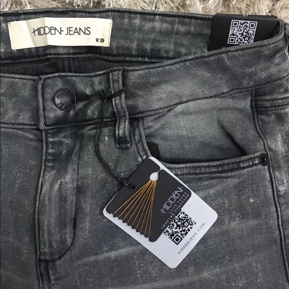 HIDDEN High Waist Gray Distressed Stretchy Jeans - Picture 5 of 7