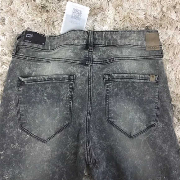 HIDDEN High Waist Gray Distressed Stretchy Jeans - Picture 6 of 7