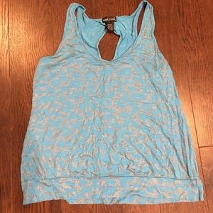 Blue/gray leopard print tank