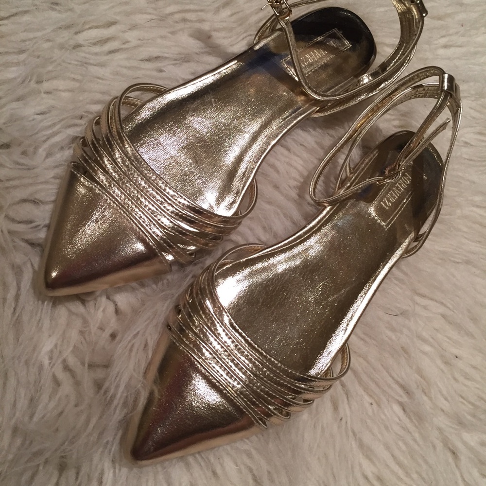 Light Gold D'Orsay Flats
