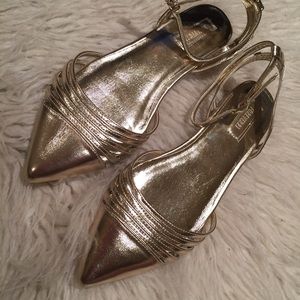 Light Gold D'Orsay Flats