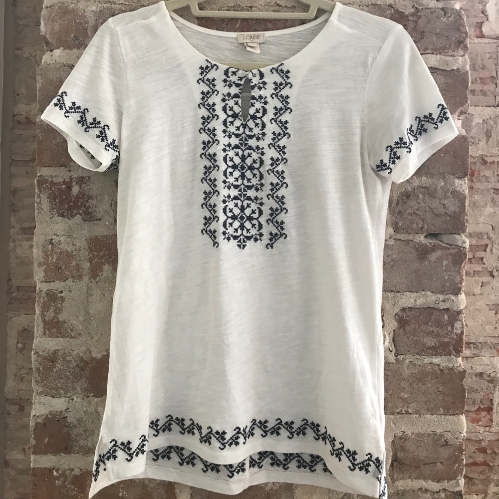 J. Crew embroidered tee