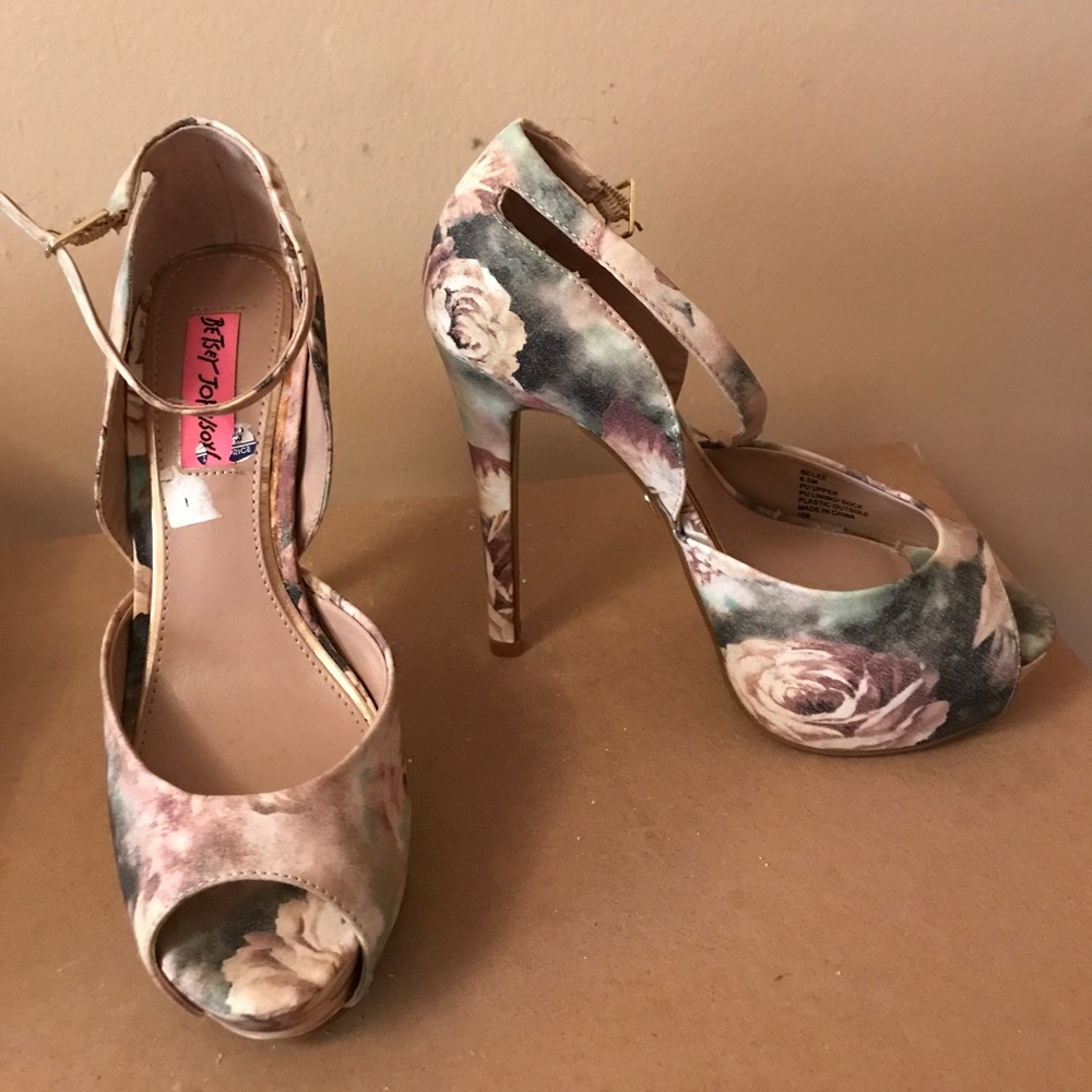 Betsey Johnson floral heels