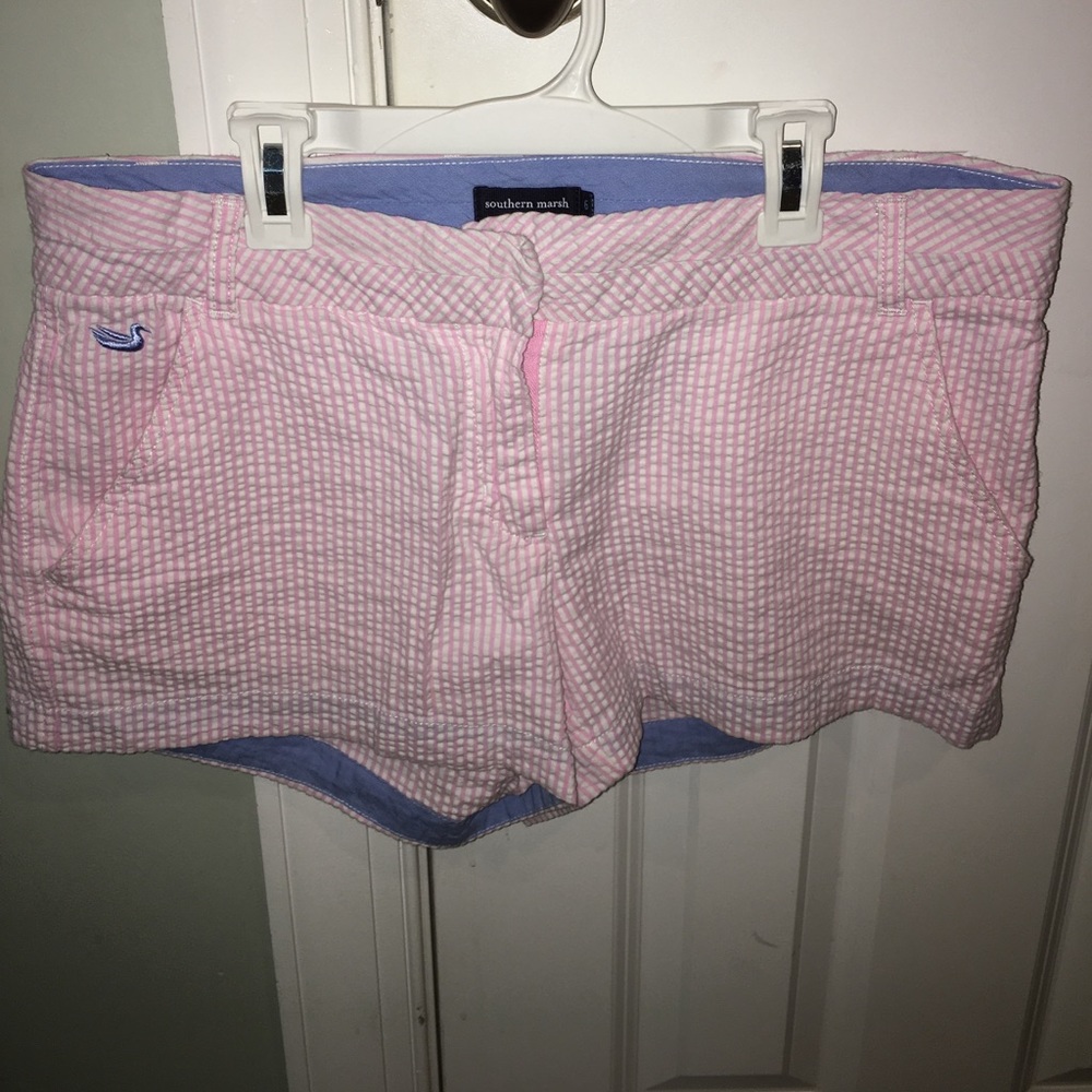 Southern marsh seersucker shorts