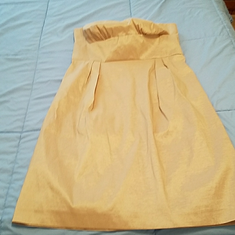 Beige/Gold Merona Strapless Cocktail Dress
