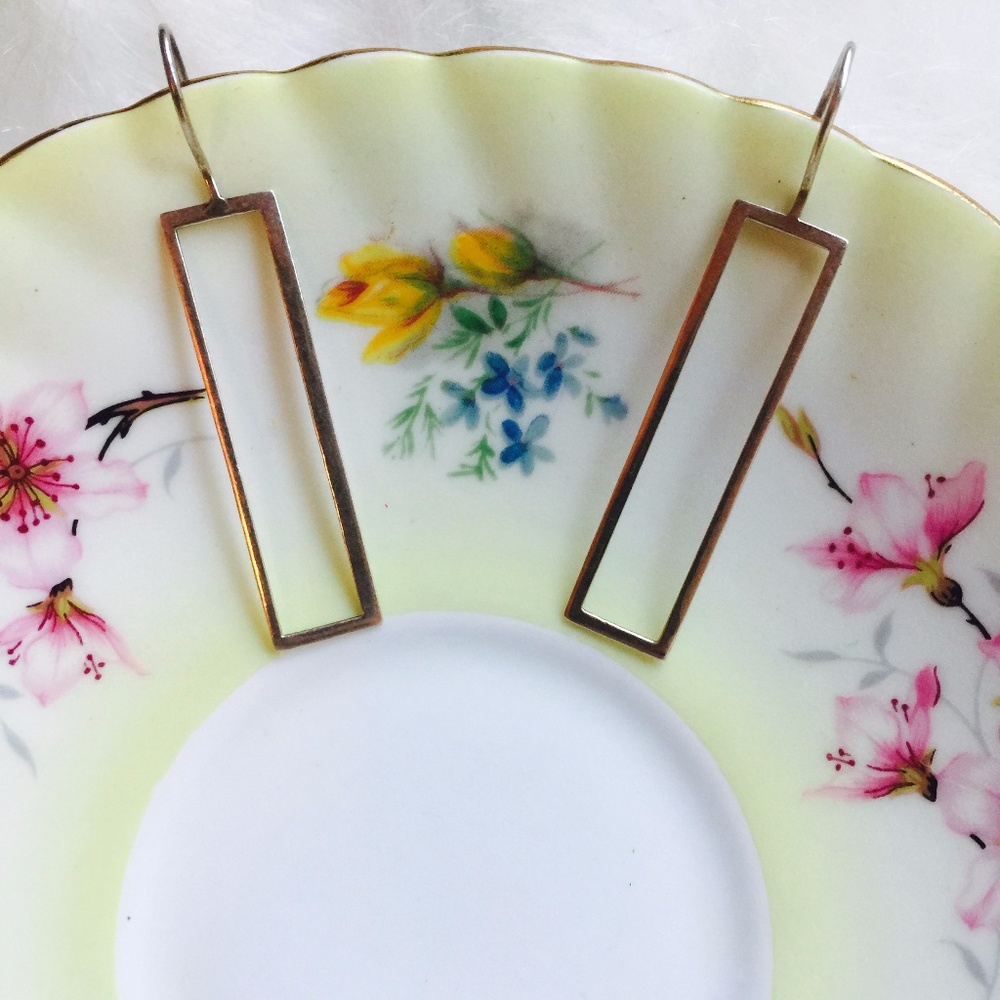 . {MOMA} Minimalist solid handmade silver earrings