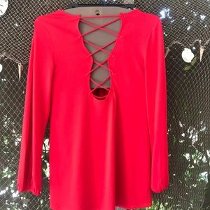 Red open back top from Express