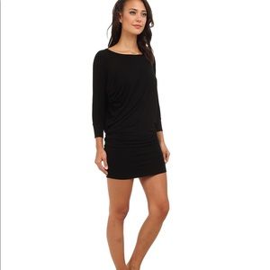 Classic Black 3/4 Sleeve Cotton T-Shirt Dress