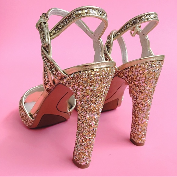 Nine West Shoes - Glitter Platform Open Toe Heel Nine West Shoes - Glitter Platform Open Toe Heel