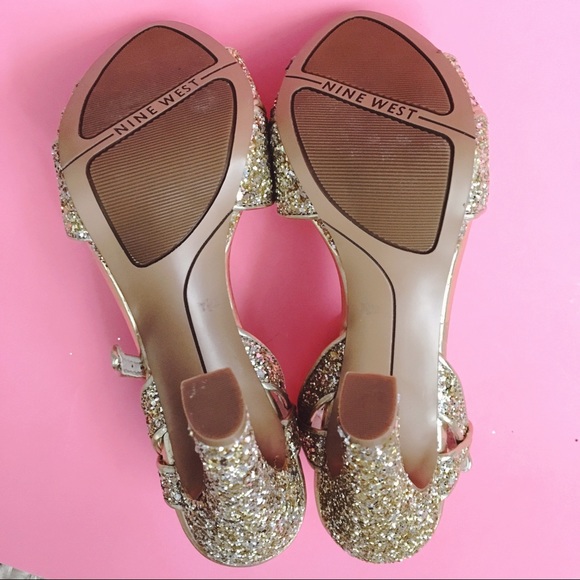 Nine West Shoes - Glitter Platform Open Toe Heel Nine West Shoes - Glitter Platform Open Toe Heel