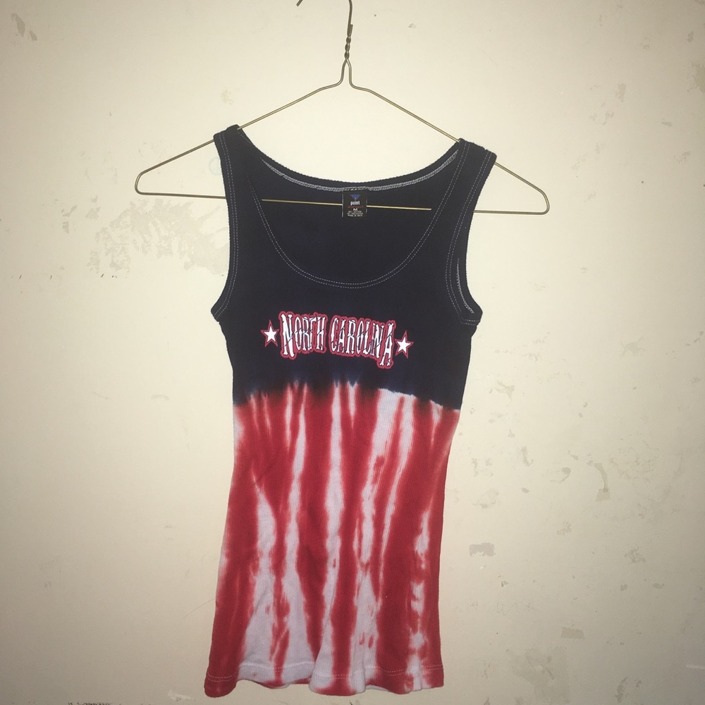 Red, white, and blue North Carolina tank top