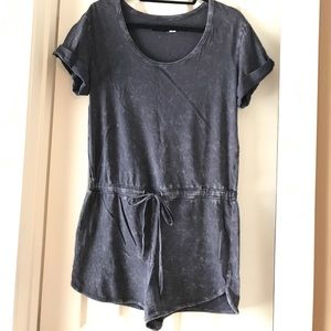 Faux Acid Wash Romper