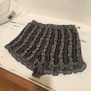 Forever 21 Black and White Floral Shorts
