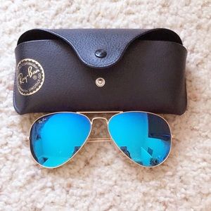 Rayban Aviator Blue Mirrored Sunglasses
