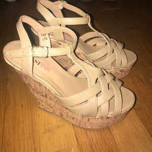 Just fab nude wedges