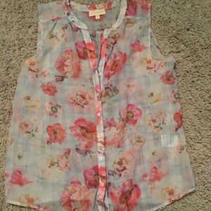 Sleeveless Floral Blouse