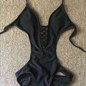 Black Cut out bathing suit
