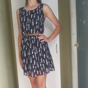 Graphic Feather Dress