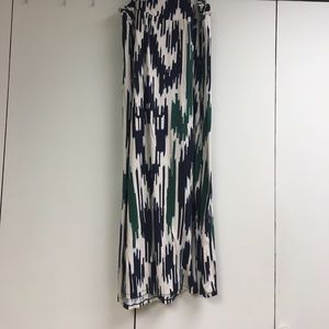 Cato cream, blue, and green Maxi skirt