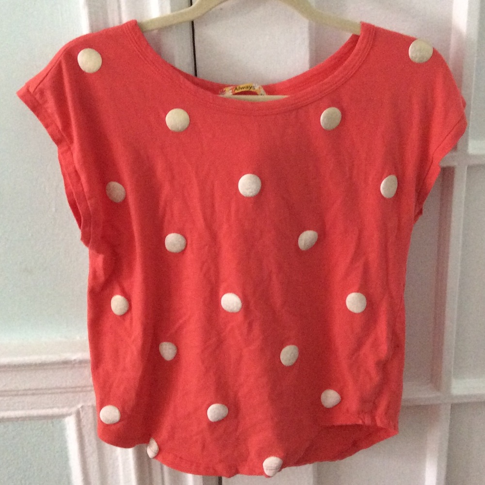 Polka dot coral shirt