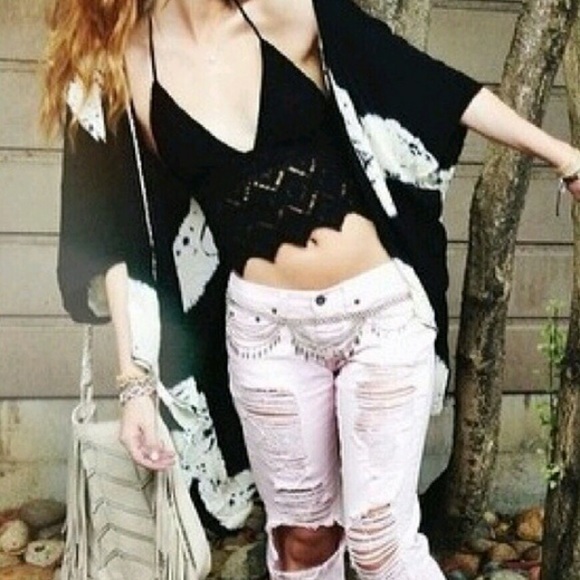 ?? LF Dream State Black & White Tie Dye Kimono ?? ?? LF Dream State Black & White Tie Dye Kimono ??