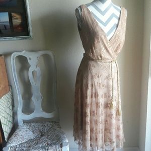 Elegant tan and gold dress