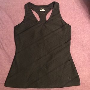 Black Fila athletic/workout racerback top. Size M