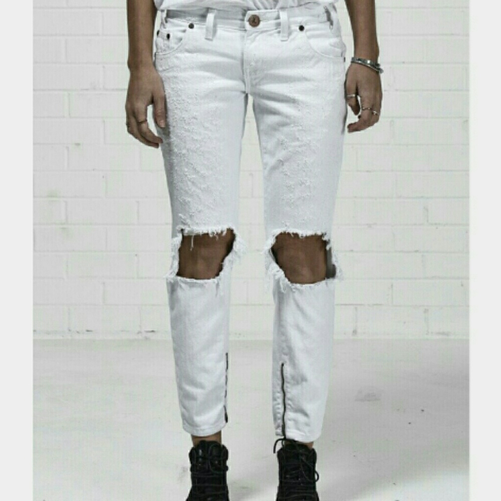One Teaspoon White Beauty Freebirds Jeans Size 26