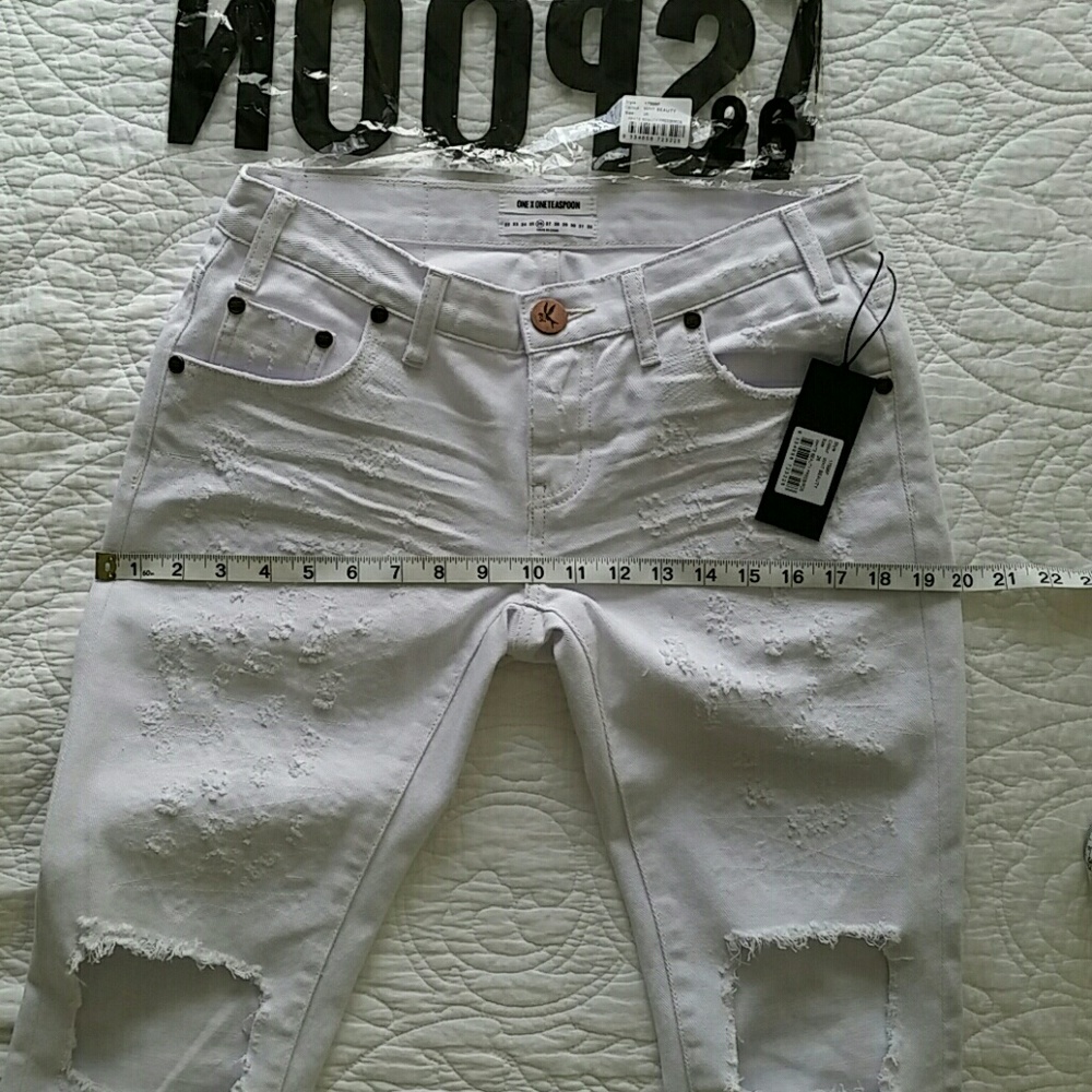 One Teaspoon White Beauty Freebirds Jeans Size 26 - Picture 4 of 6