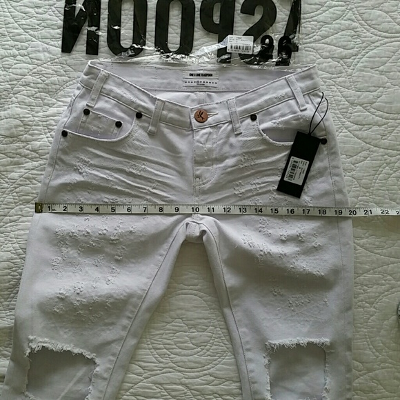 One Teaspoon White Beauty Freebirds Jeans Size 26 - Picture 4 of 6