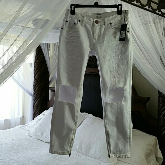 One Teaspoon White Beauty Freebirds Jeans Size 26 - Picture 5 of 6