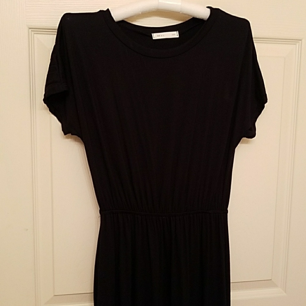Maxi Dress Black with Elastic Waist