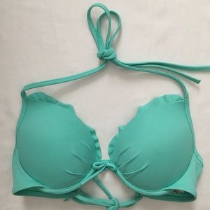 Victoria's Secret Aqua Fabulous Bikini Top 32b