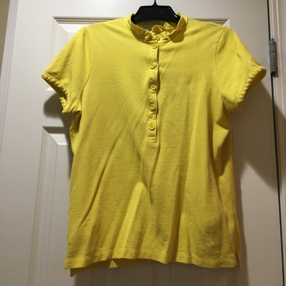 J Crew Ruffle collar polo shirt