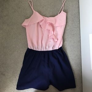 Pink and blue roomy romper