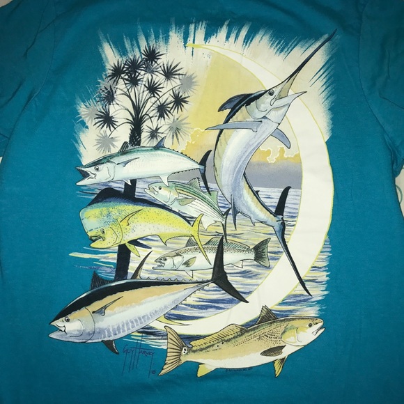 blue marlin guy harvey tshirt - Picture 2 of 2