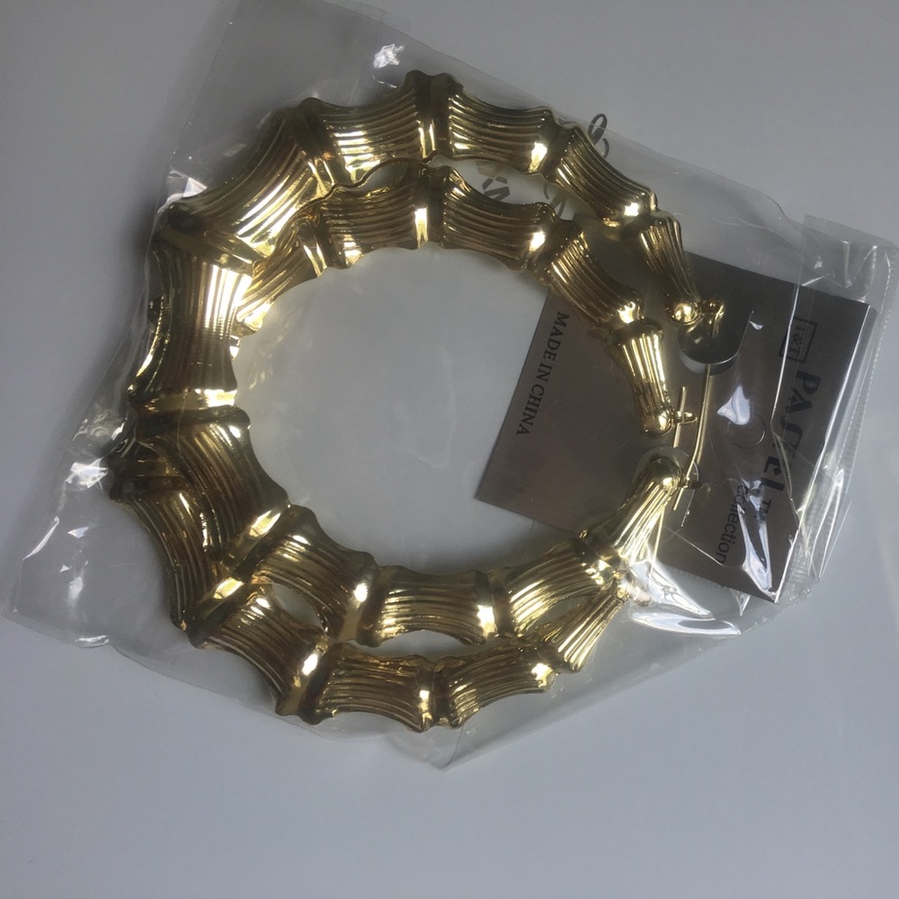 Gold colored 3.5" bamboo hoops
