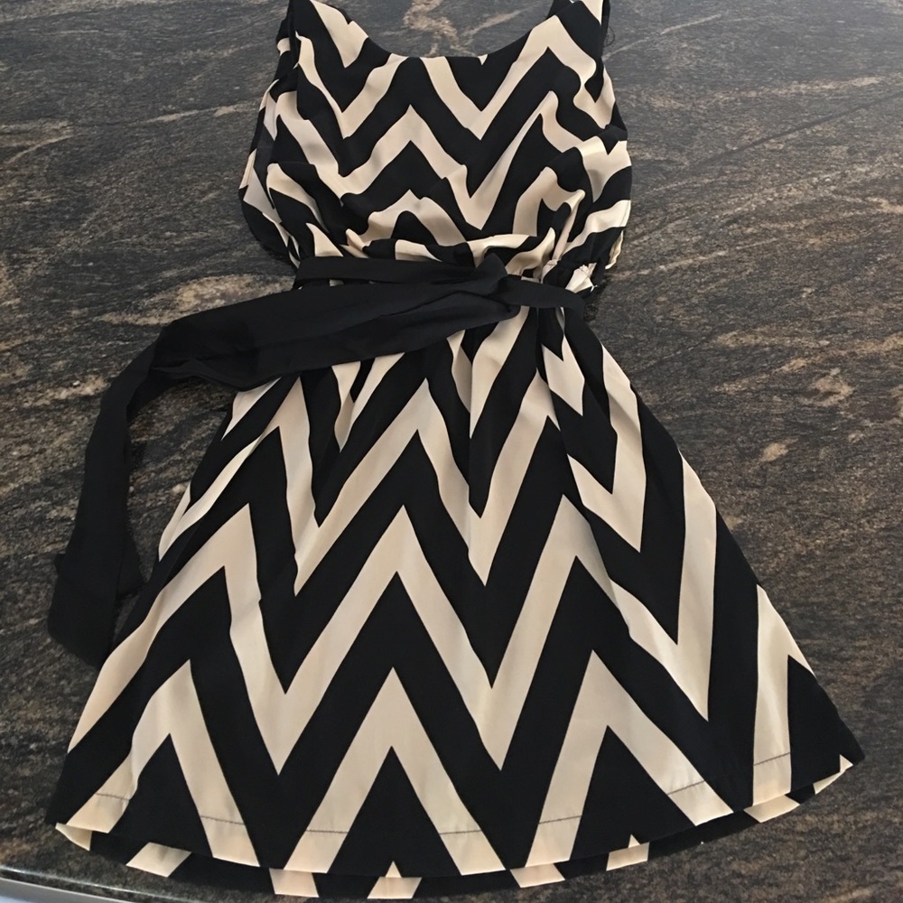 Black and Tan chevron dress