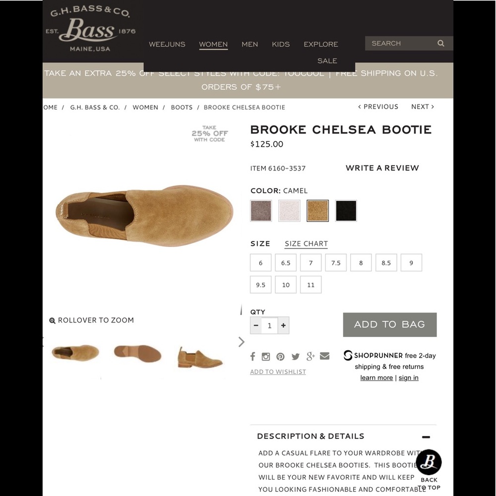 G.H.Bass & Co. Brooke booties slip on - Picture 4 of 8