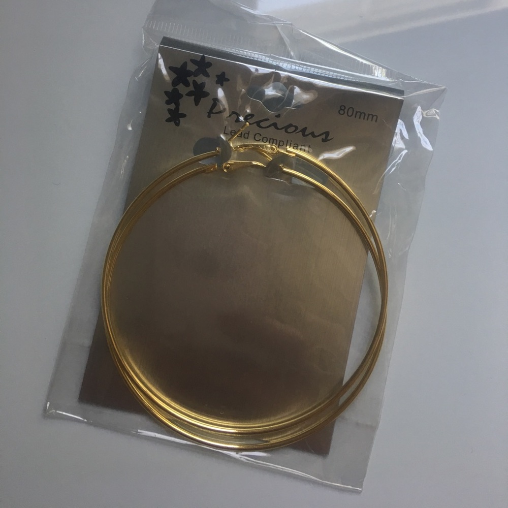 Gold colored 3.5" hoops