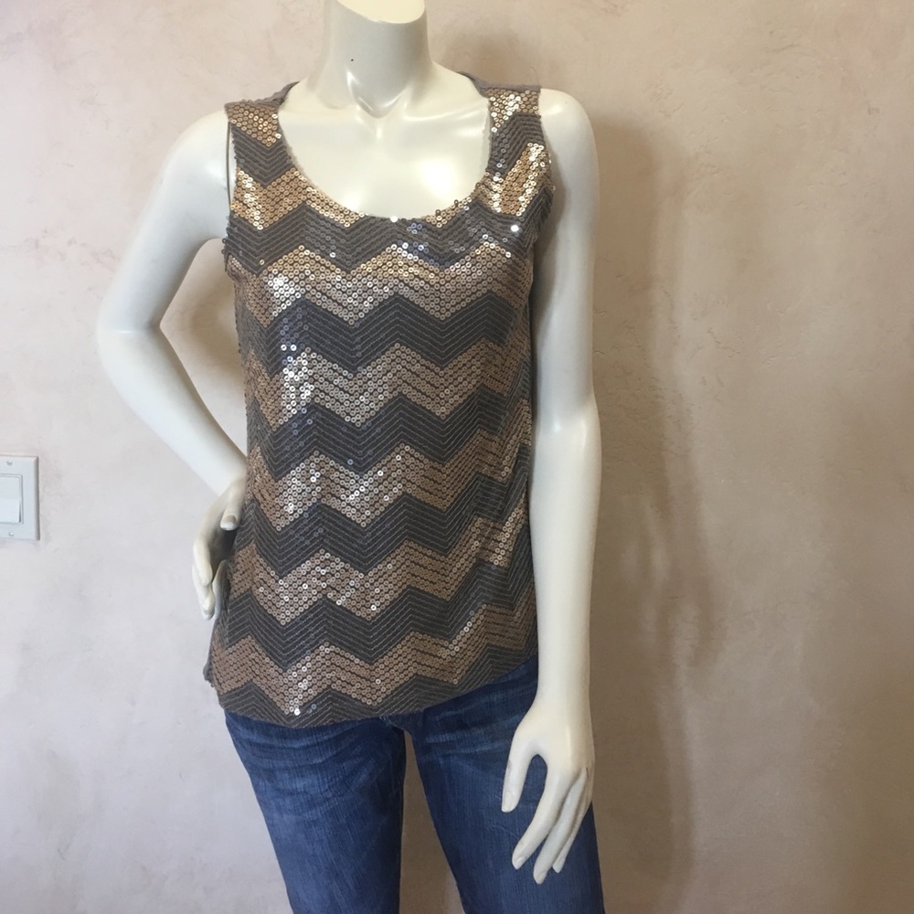 Chevron sequined tank