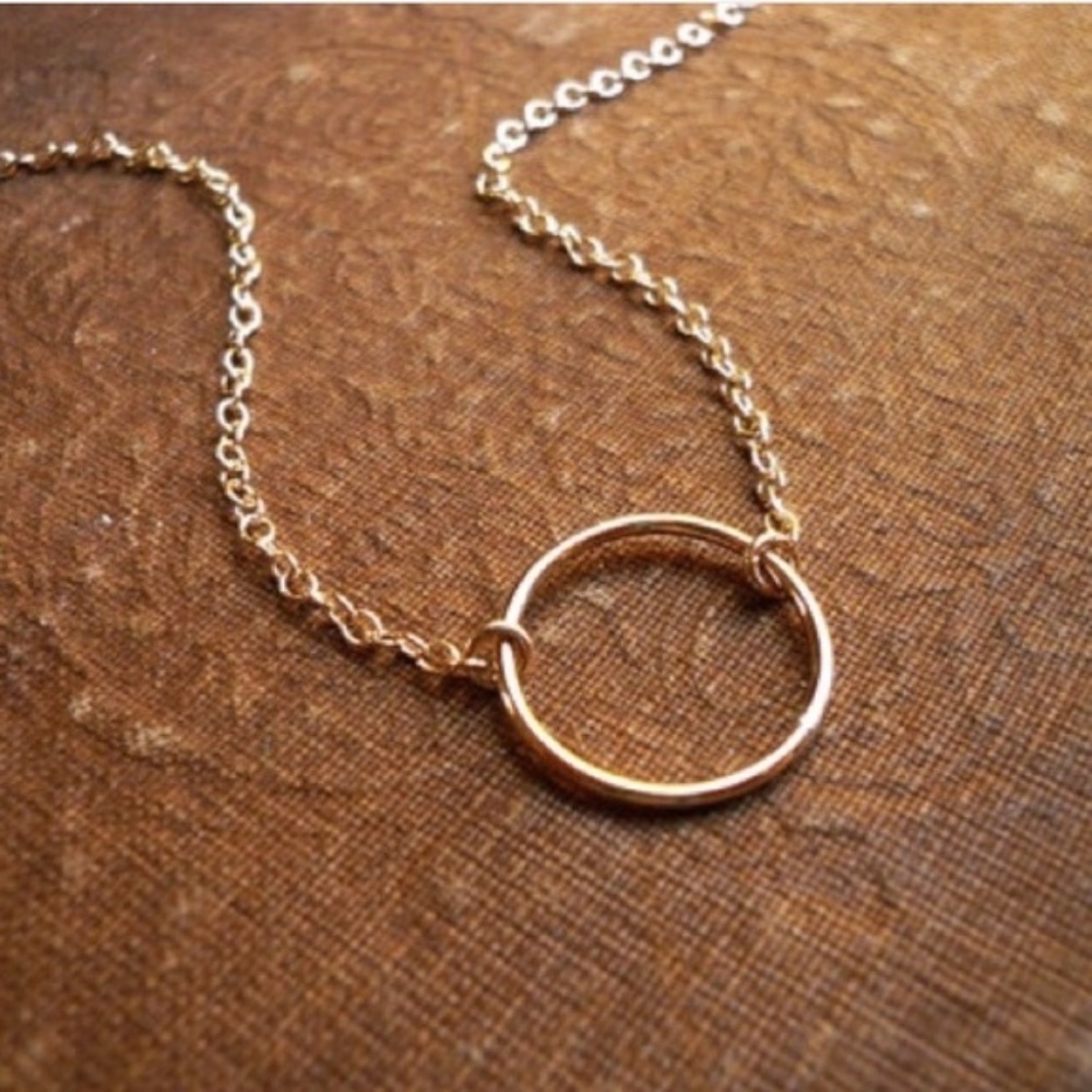 Anthropologie 14k Gold Fill Karma Necklace