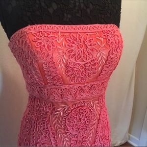 🎉SALE LAST CHANCE! Coral Strapless Sue Wong Dress