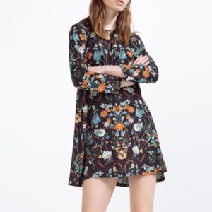 Final price-Black floral Dress zara