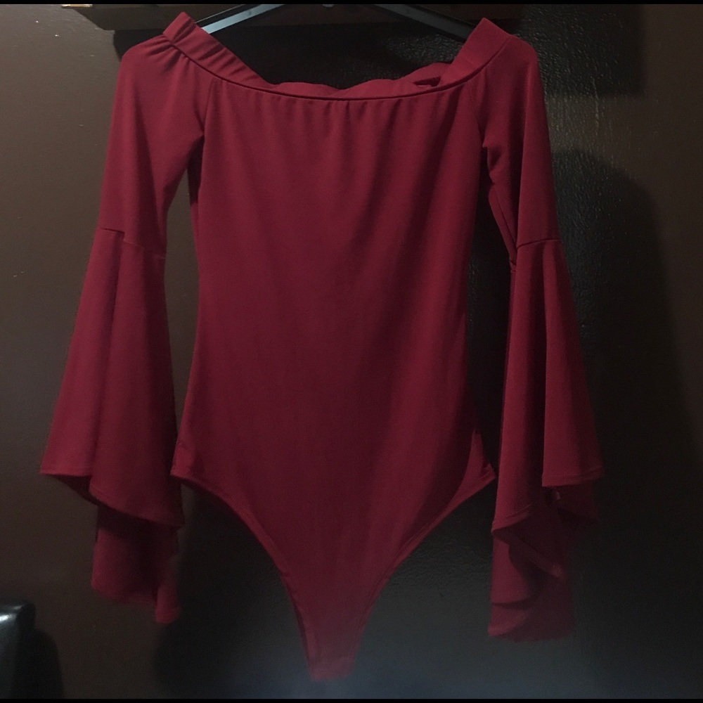 Fashion nova red off the shoulder bodysuit