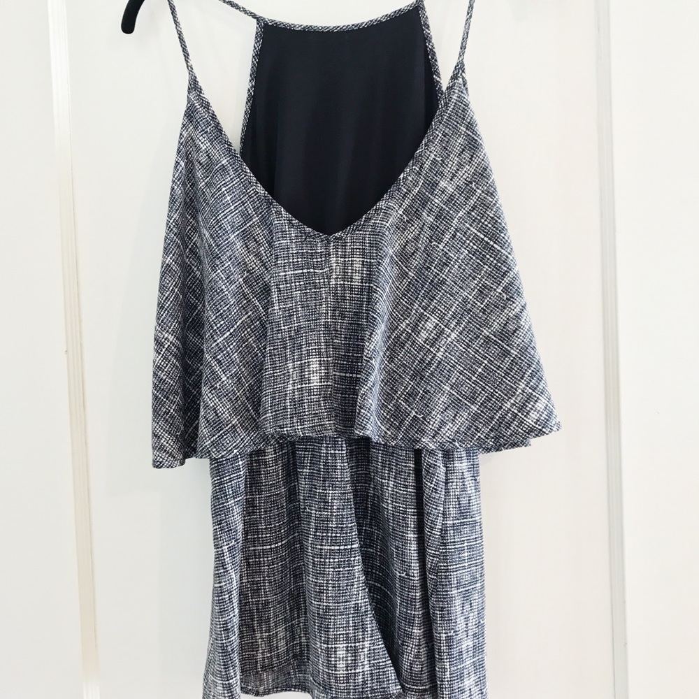 Blue and white romper