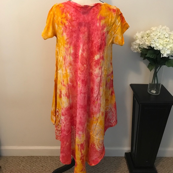 PINK AND ORANGE TYE DYE DRESS🌺🌹 - Picture 3 of 6