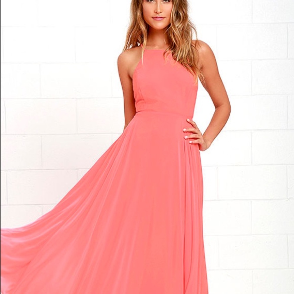 Lulu's Coral Maxi Dress