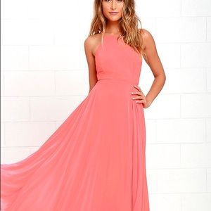 Lulu's Coral Maxi Dress